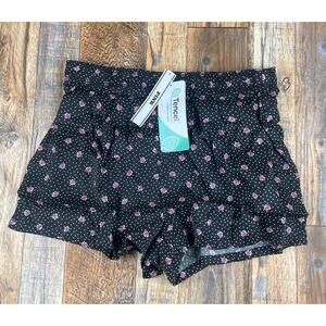 VS Pink Women's XS Black Pink Lyocell Polyester Silky Sleep Boxy Pajama Shorts